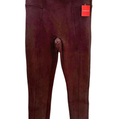 Spanx Faux Suede Leggings Dark Terracotta